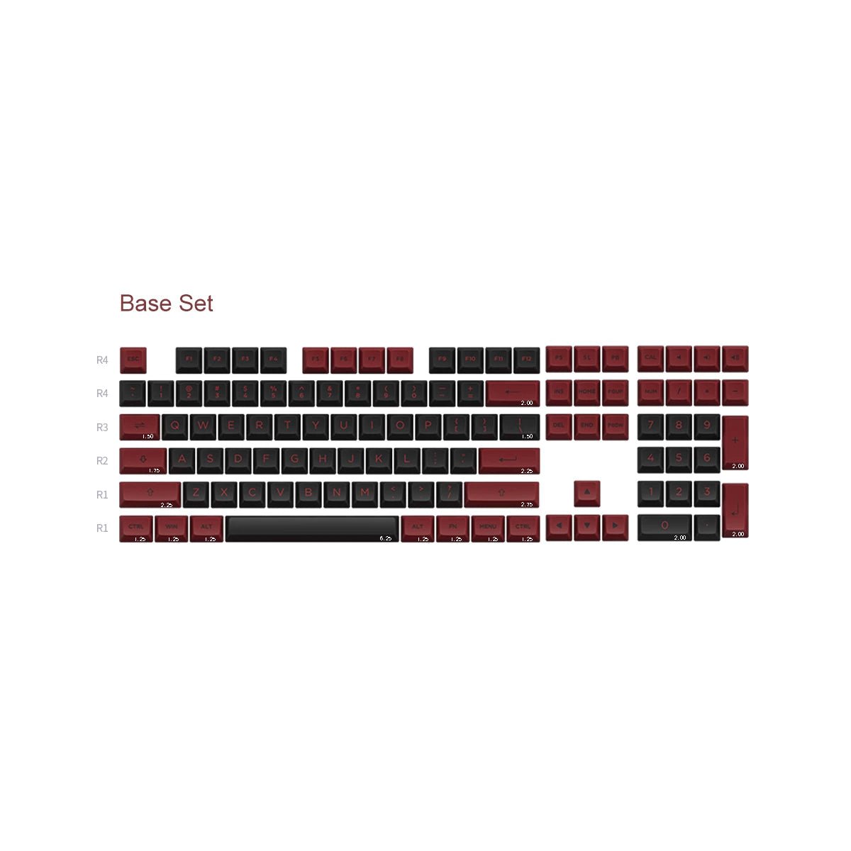 Akko Bred Keycap Set Doubleshot PBT - Divinikey