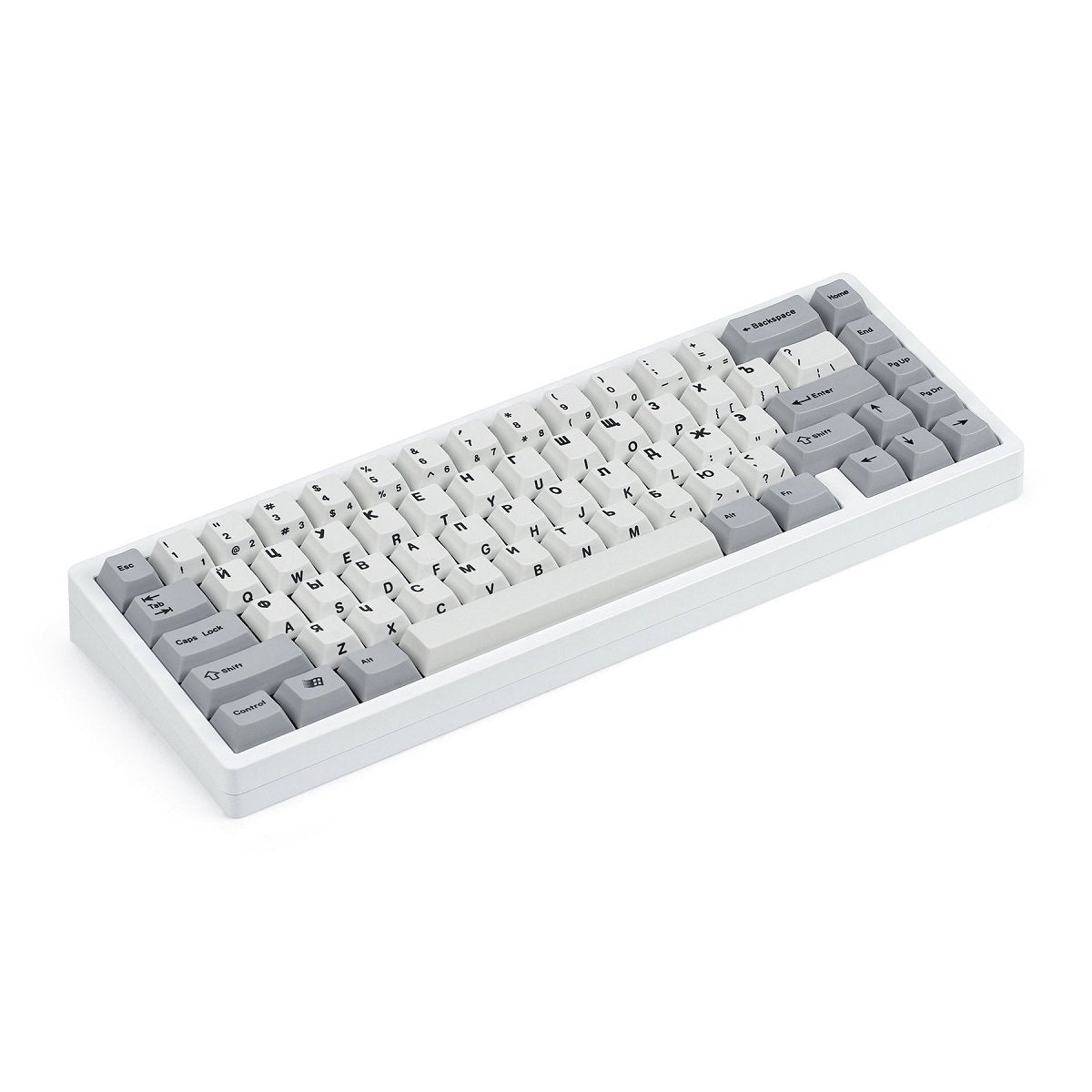 EnjoyPBT G81-SAV White & Gray Keycap Set Dye-Sub PBT - Divinikey