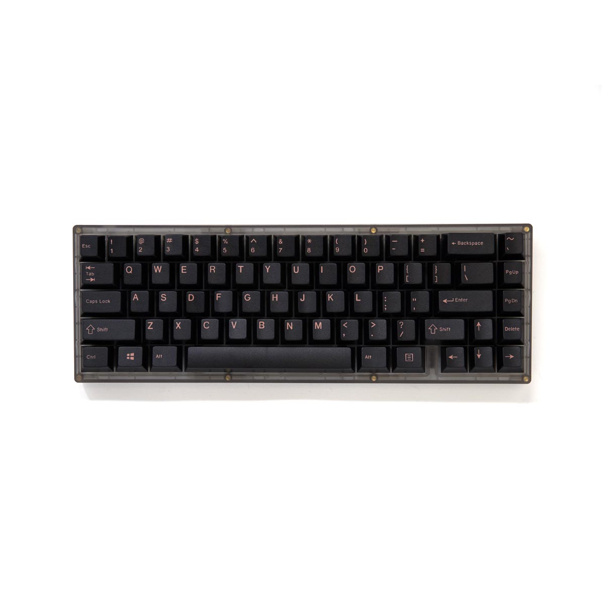 EnjoyPBT Pink on Black Keycap Set Doubleshot ABS - Divinikey