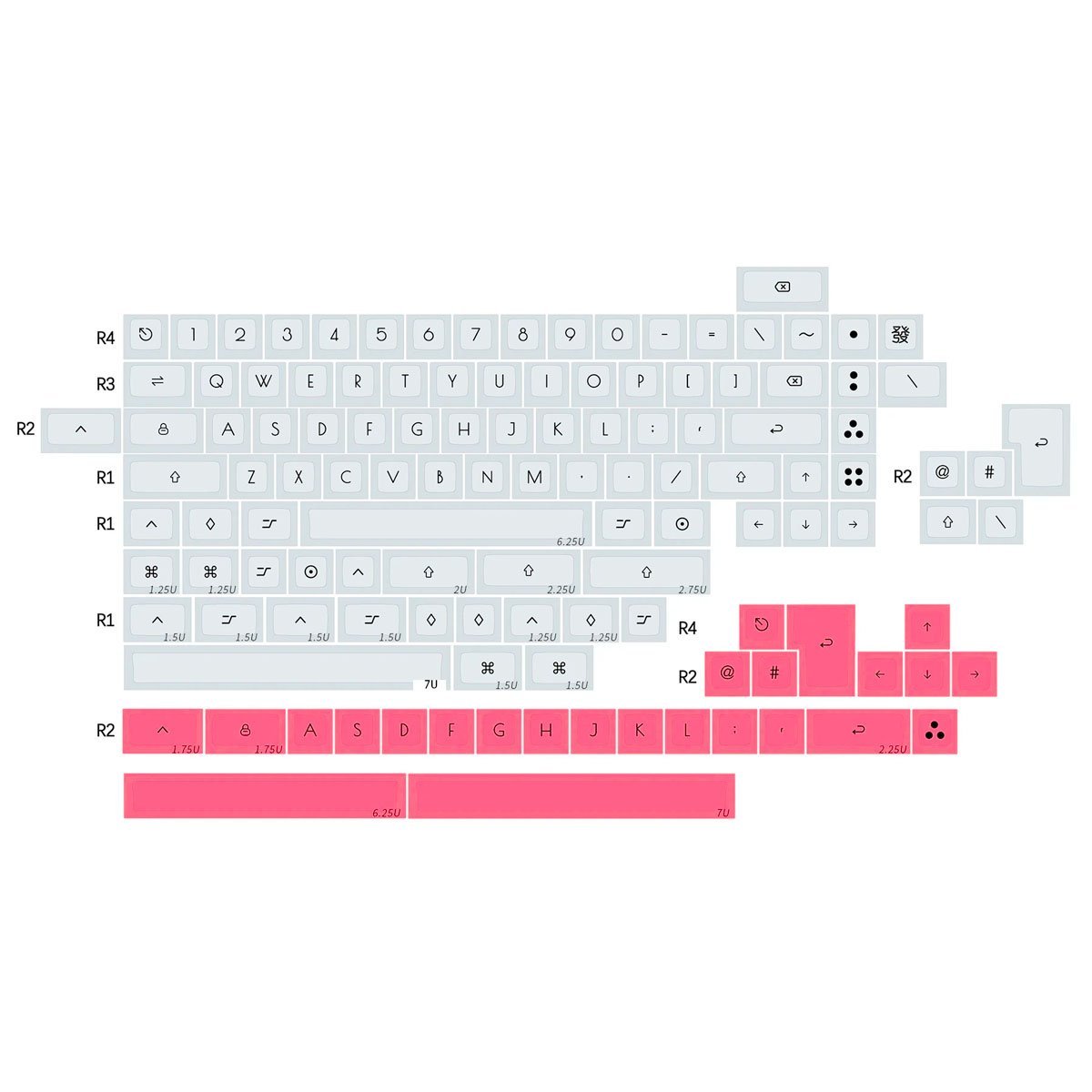 KAT DP0385 Keycap Set Dye-Sub PBT - Divinikey