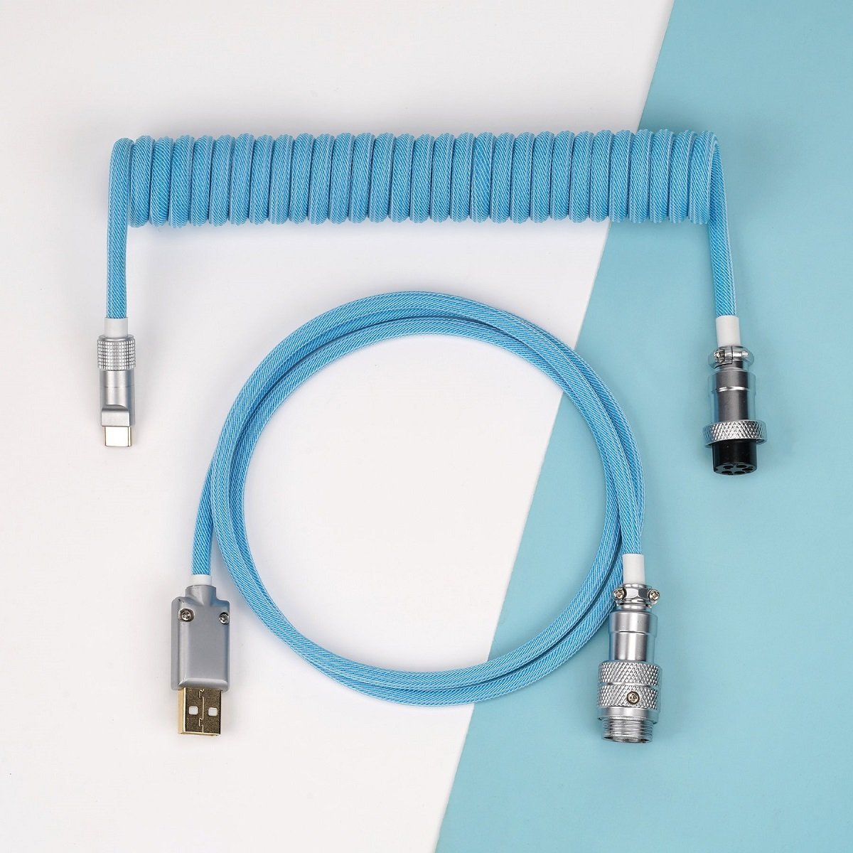KBDfans Blue Custom Handmade USB-C Cable - Divinikey