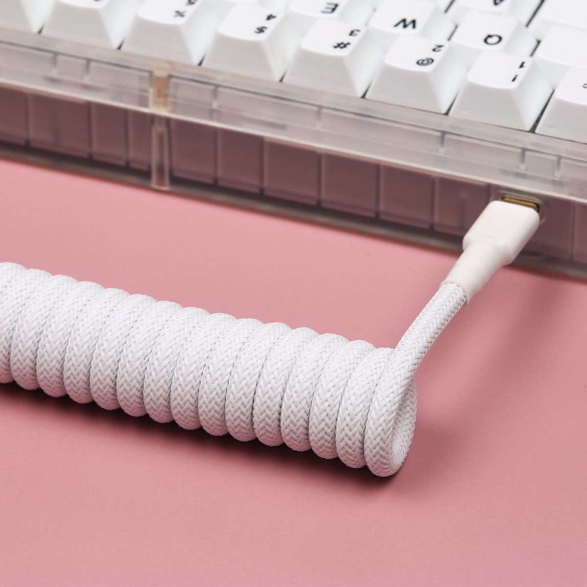 KBDfans White Custom Handmade USB-C Cable - Divinikey
