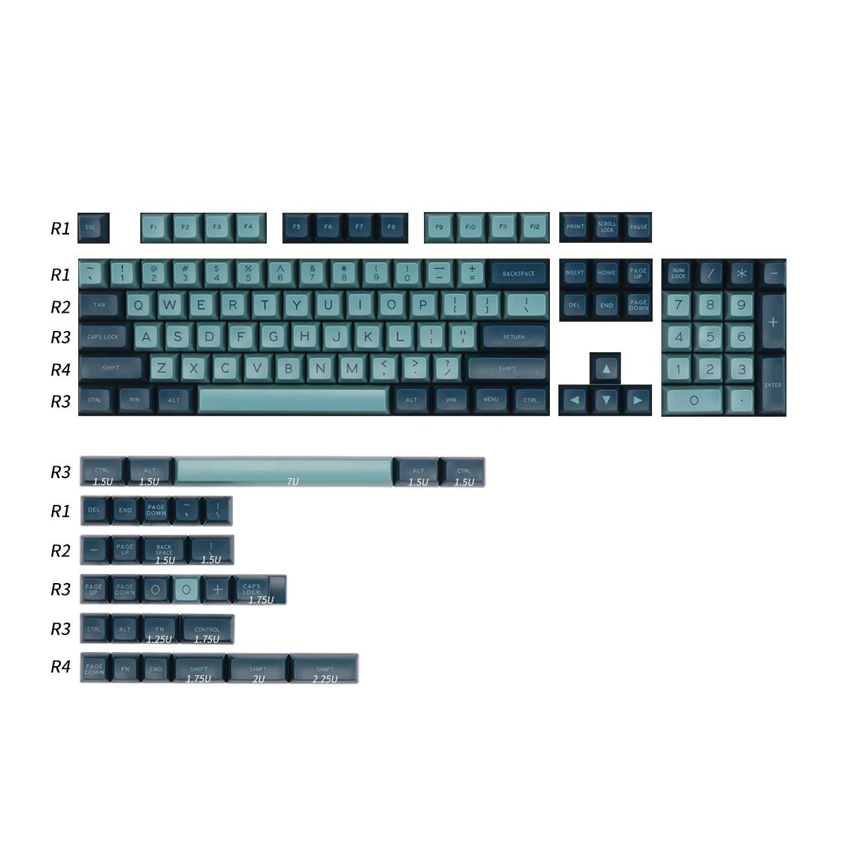 Maxkey SA Dark Night Keycap Set Doubleshot ABS - Divinikey