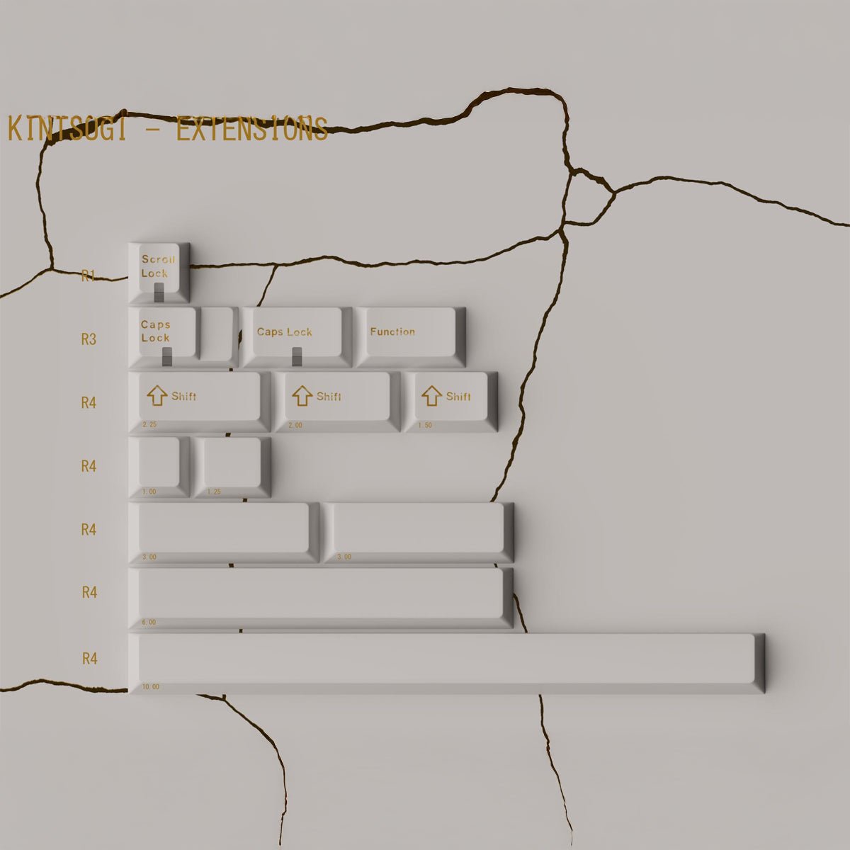 Keykobo Kintsugi Shiro Keycaps - Divinikey