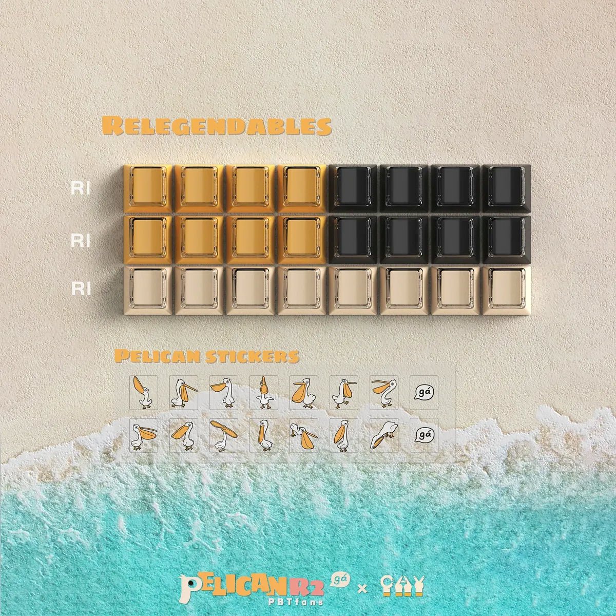 PBTfans Pelican R2 Keycaps - Divinikey