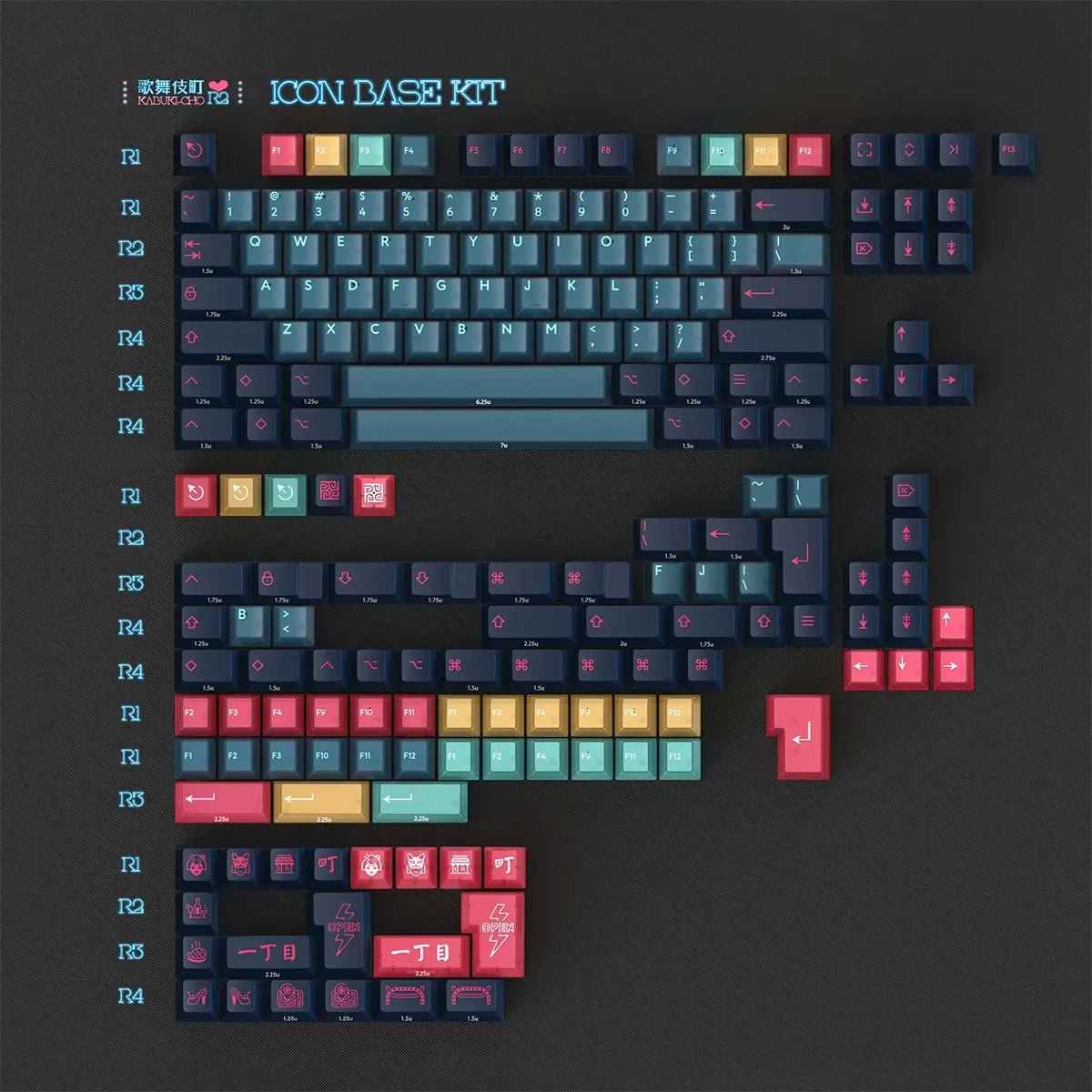 [Preorder] PBTfans Kabuki-Cho R2 Keycap Set - Divinikey