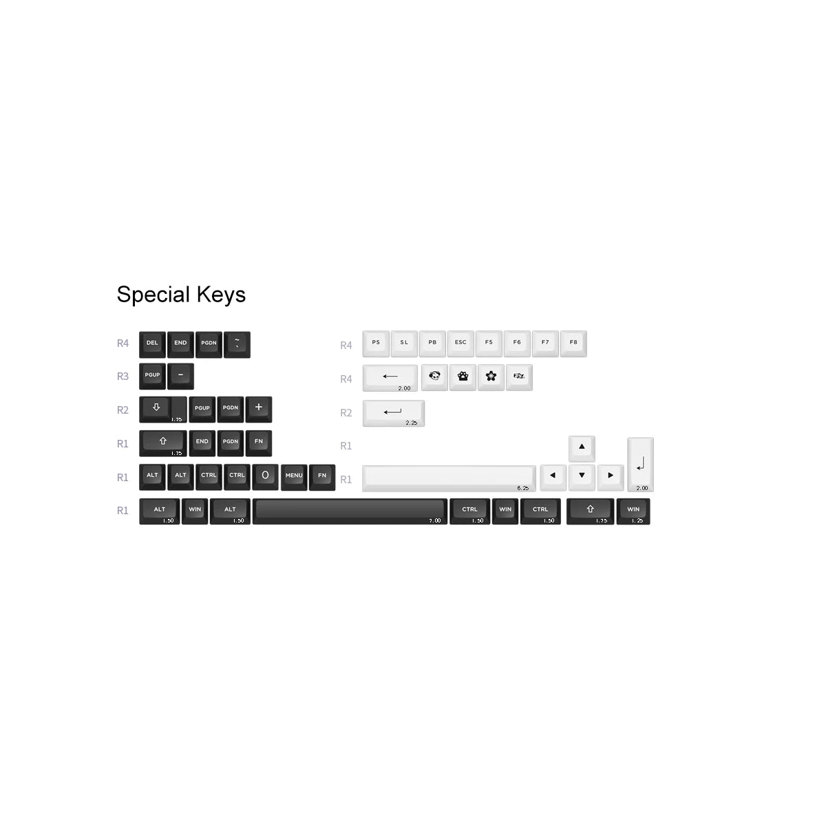 Akko Black & Silver Keycap Set Doubleshot PBT - Divinikey