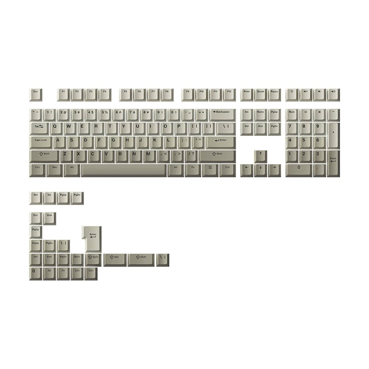 Akko Warm Gray Keycap Set Doubleshot PBT - Divinikey
