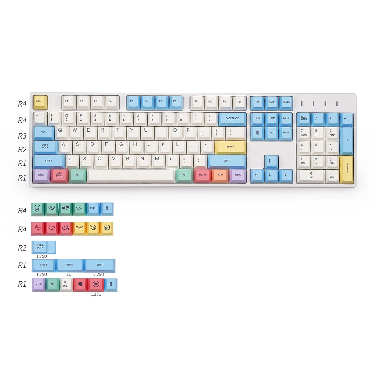Chalk Keycap Set Dye-Sub PBT - Divinikey