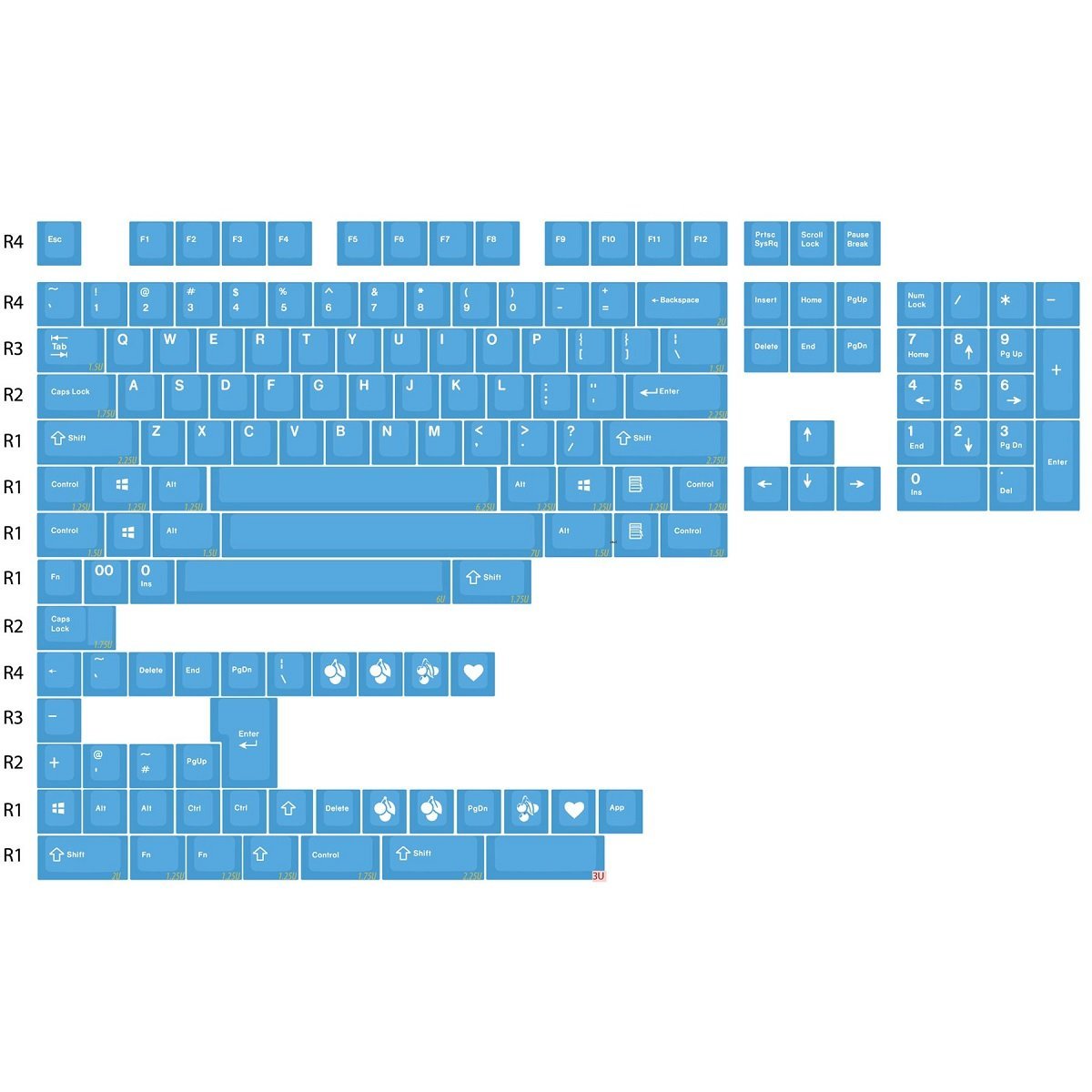 Enjoypbt Bluemin Keycap Set Doubleshot ABS - Divinikey