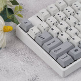 EnjoyPBT G81-SAV White & Gray Keycap Set Dye-Sub PBT - Divinikey