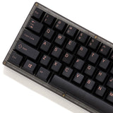 EnjoyPBT Pink on Black Keycap Set Doubleshot ABS - Divinikey