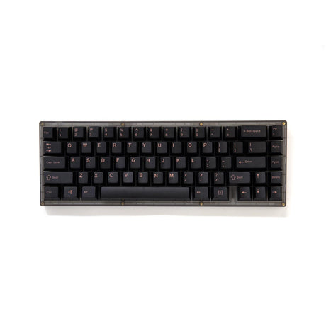 EnjoyPBT Pink on Black Keycap Set Doubleshot ABS - Divinikey