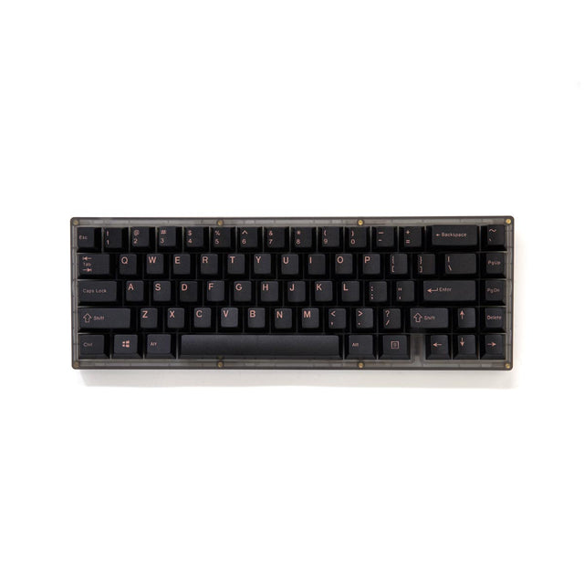 EnjoyPBT Pink on Black Keycap Set Doubleshot ABS - Divinikey