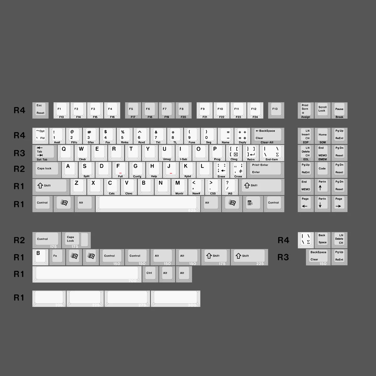 JC Studio Desko Black Keycap Set Dye-Sub PBT - Divinikey