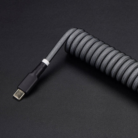 KBDfans Black Grey Handmade USB-C Cable - Divinikey