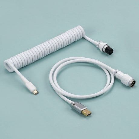 KBDfans Flash White Custom Handmade USB-C Cable - Divinikey