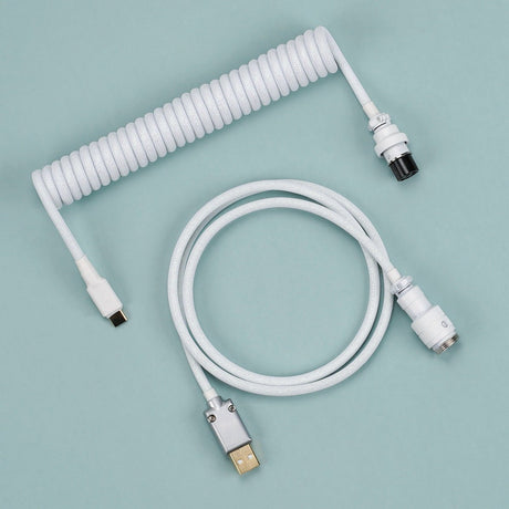 KBDfans Flash White Custom Handmade USB-C Cable - Divinikey