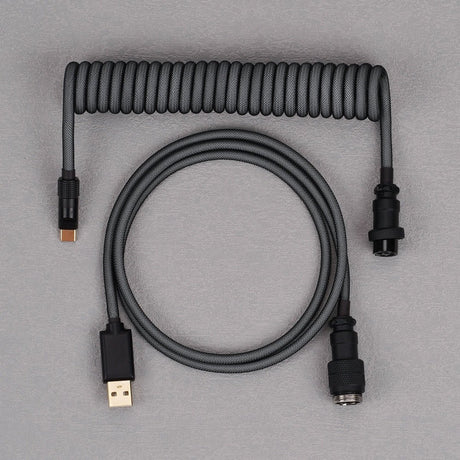 KBDfans Grey Black Handmade USB-C Cable - Divinikey