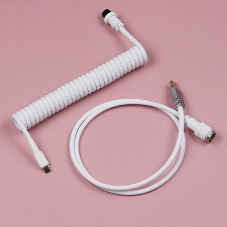 KBDfans White Custom Handmade USB-C Cable - Divinikey