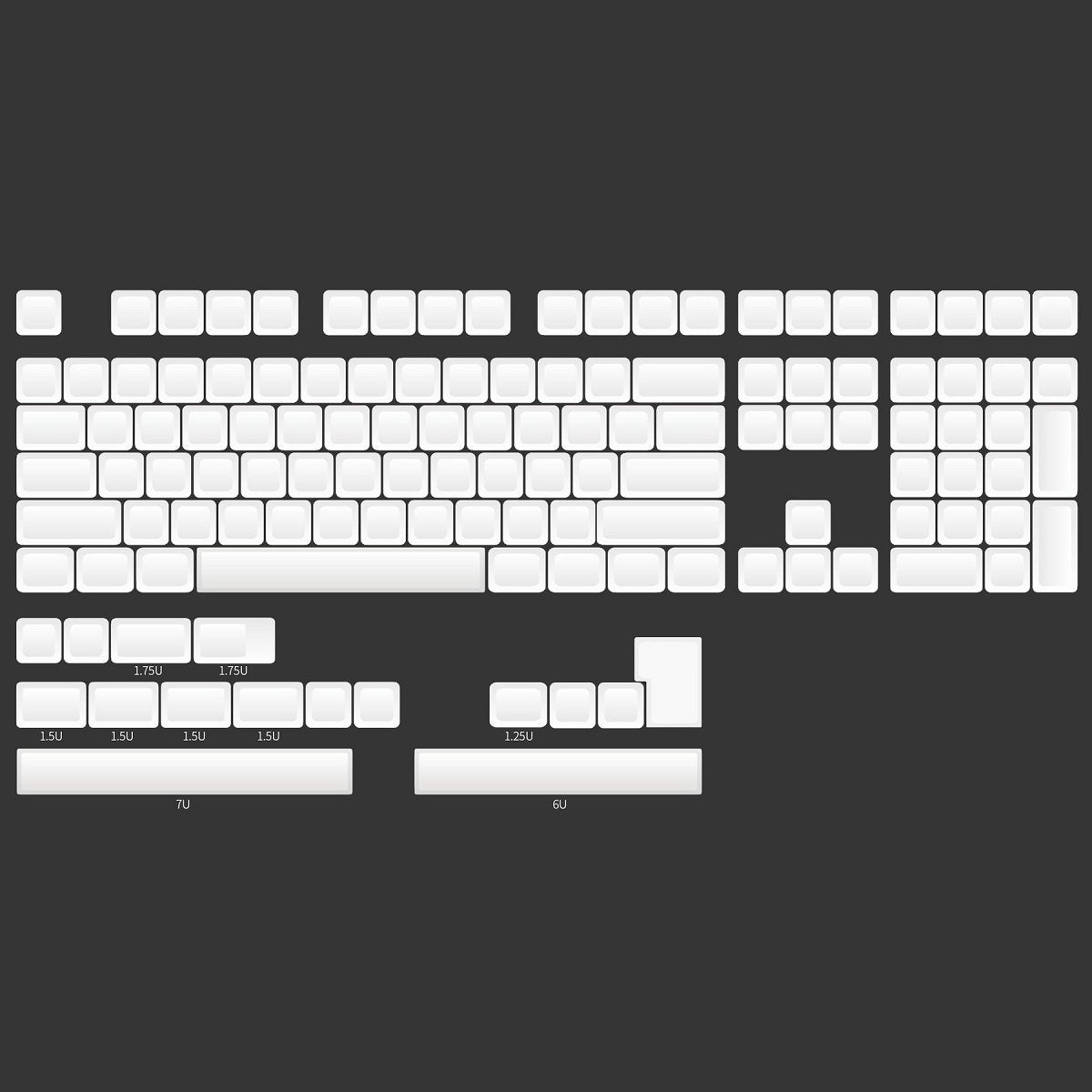 NP PBT Blank White Keycap Set - Divinikey