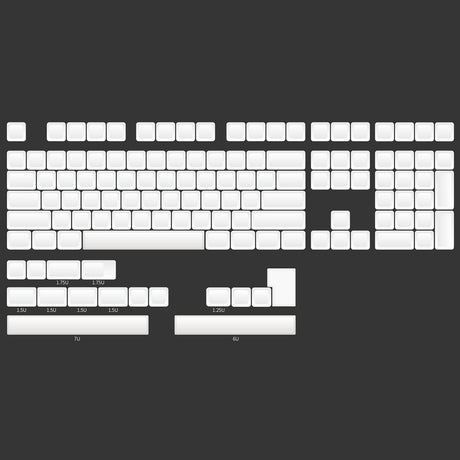 NP PBT Blank White Keycap Set - Divinikey