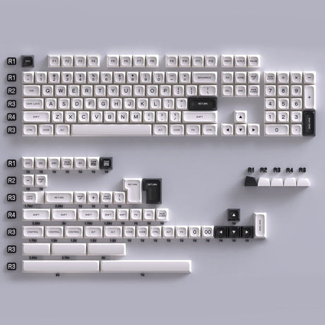 PGA Black and White Keycap Set Doubleshot ABS - Divinikey