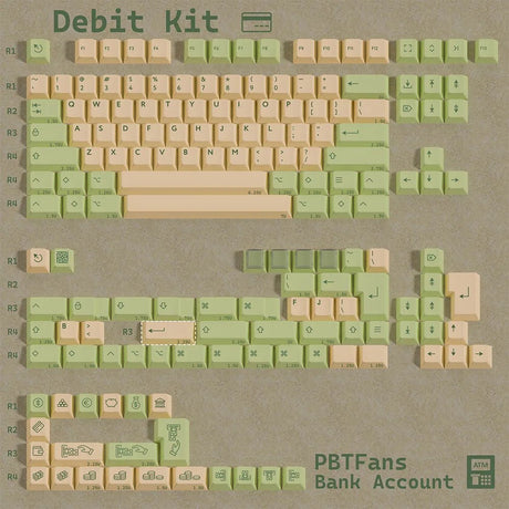 [Preorder] PBTfans Bank Account Keycap Set Doubleshot PBT - Divinikey