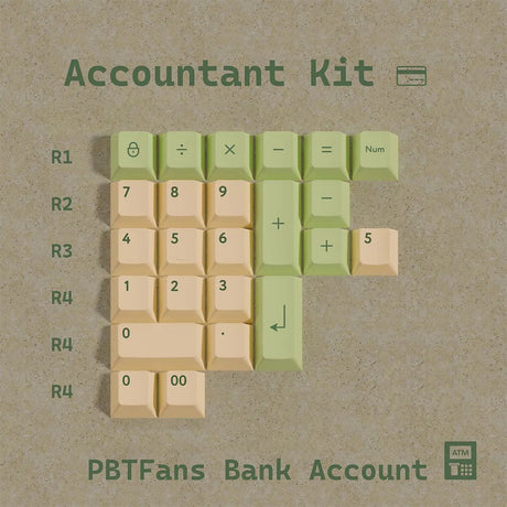 [Preorder] PBTfans Bank Account Keycap Set Doubleshot PBT - Divinikey