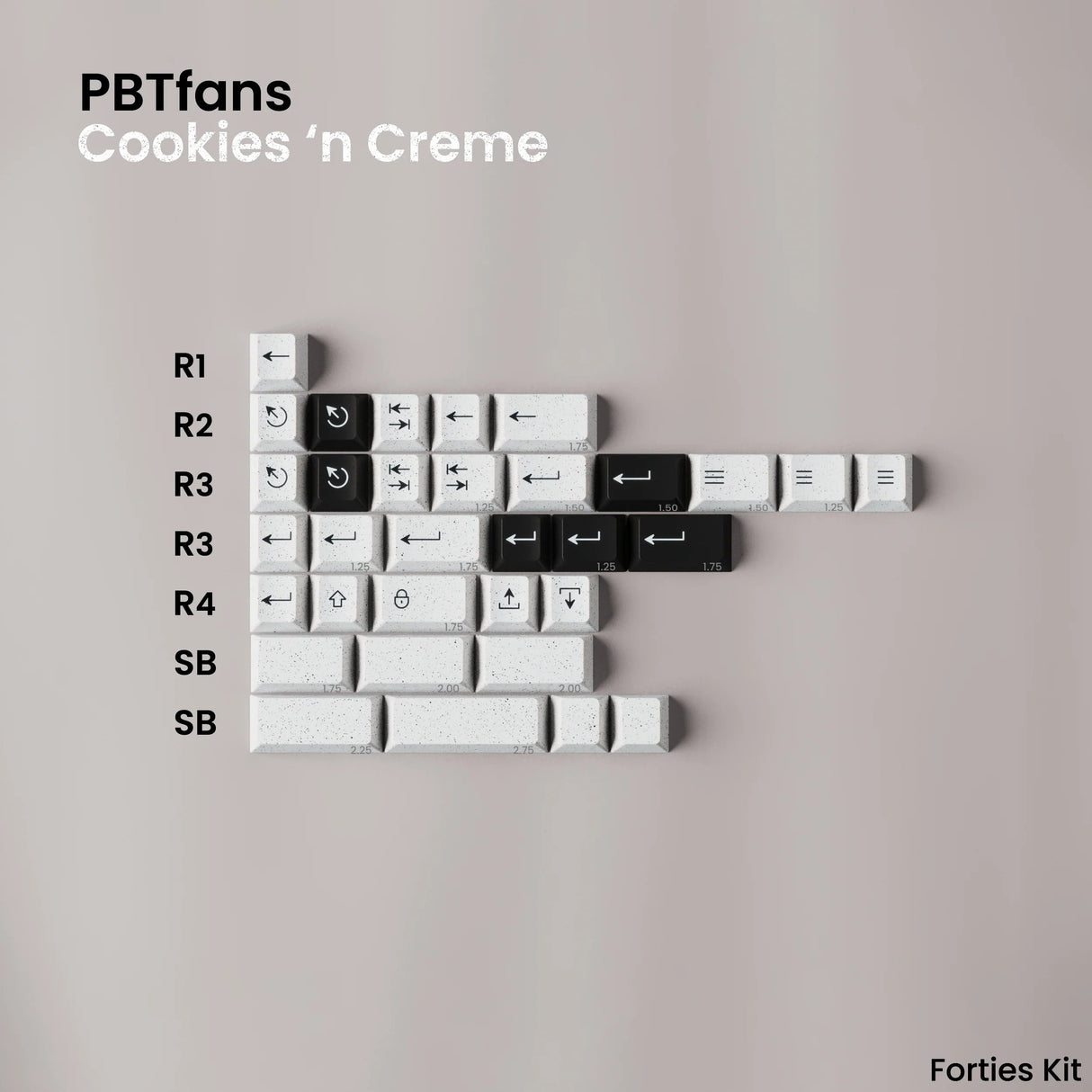 [Preorder] PBTfans Cookies 'n Creme Keycap Set Doubleshot ABS - Divinikey