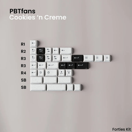 [Preorder] PBTfans Cookies 'n Creme Keycap Set Doubleshot ABS - Divinikey