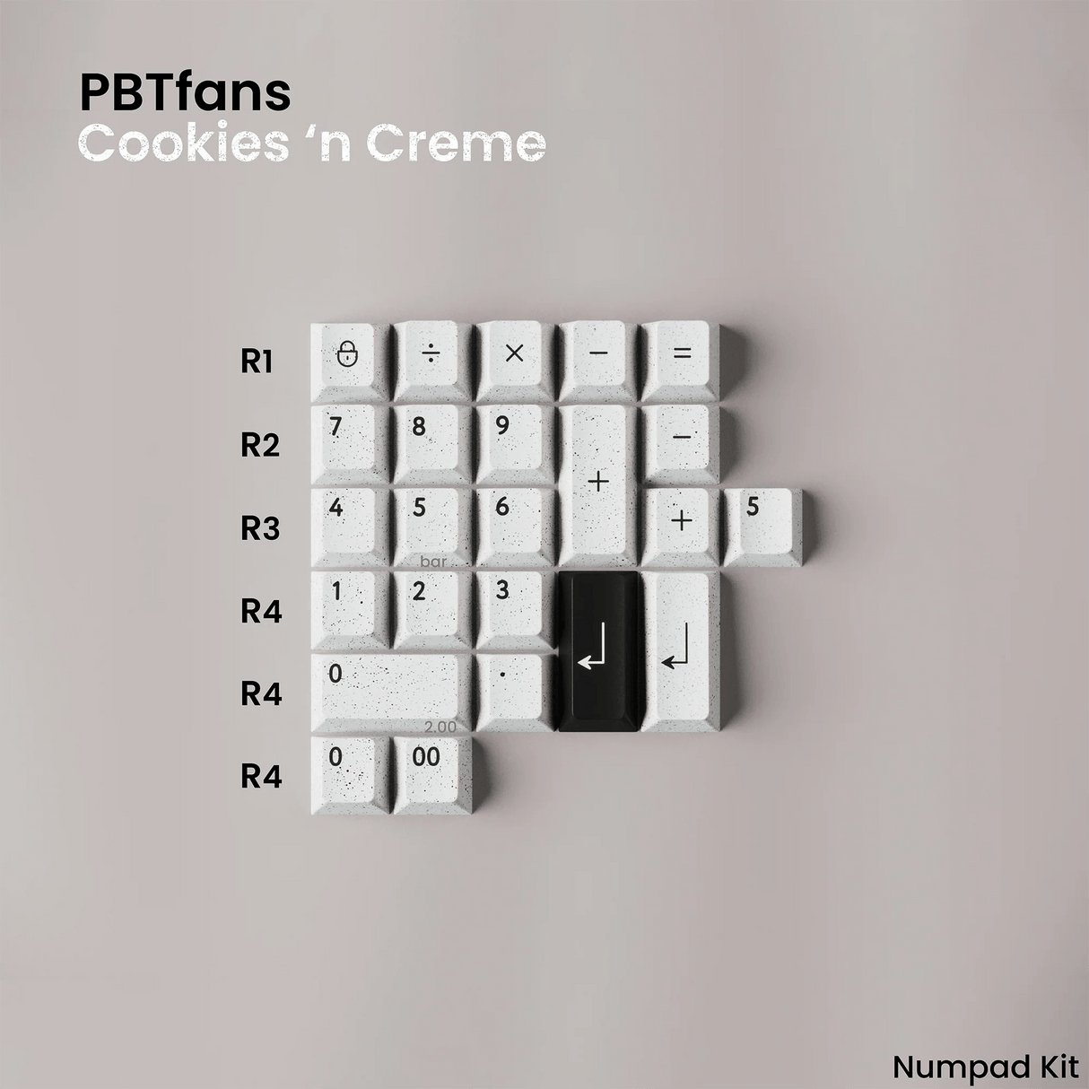 [Preorder] PBTfans Cookies 'n Creme Keycap Set Doubleshot ABS - Divinikey