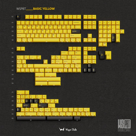 Wuque WS Basic Yellow Keycap Set Doubleshot PBT - Divinikey